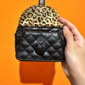 Leopard Print and Black Quilted Kids Backpack